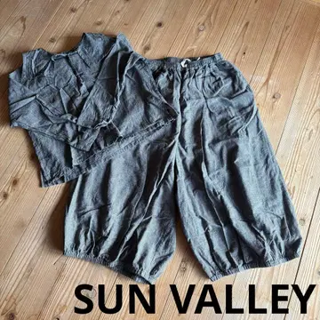 린넨 그레이 셋업 팬츠 하운드투스 체크 선밸리 M SUNVALLEY