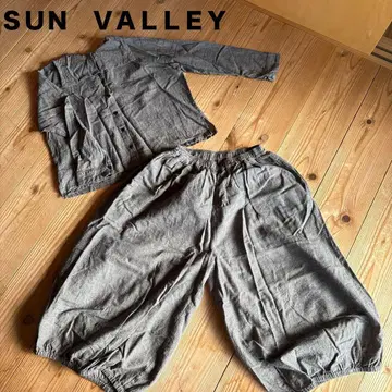린넨 그레이 셋업 팬츠 하운드투스 체크 선밸리 M SUNVALLEY