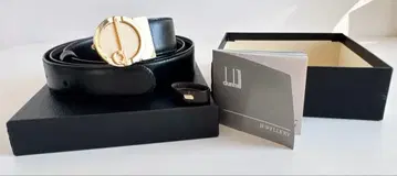 던힐 d 로고 버클 벨트 블랙x브라운 골드 금장 장식 남성용