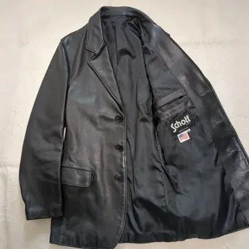 새상품급 SCHOTT 소가죽 카 코트 블랙 36 사이즈 가죽 자켓