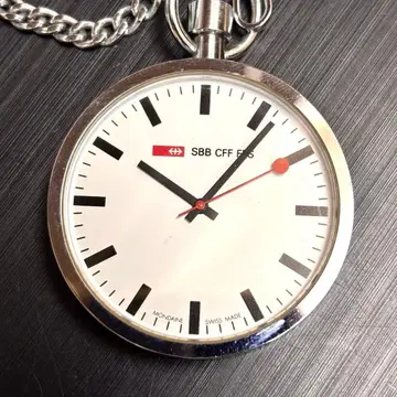 가동품 MONDAINE 몬디안 스위스 철도 공식 시계 회중시계 체인 포함