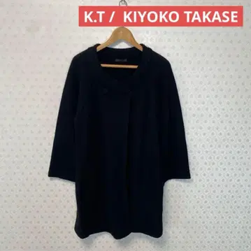K.T KIYOKO TAKASE 여성용 코디건 모 100% 블랙