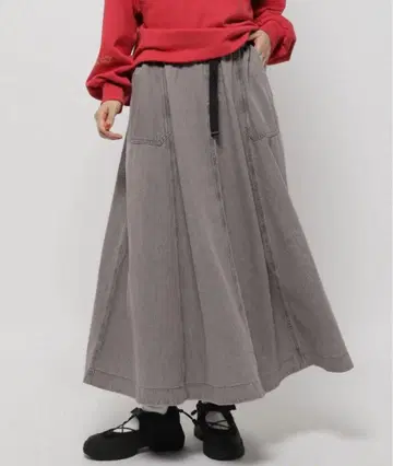 벨트 모듬 플레어 스커트 niko and -