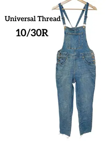 Universal Thread 데님 오버롤 밑단 데미지 가공