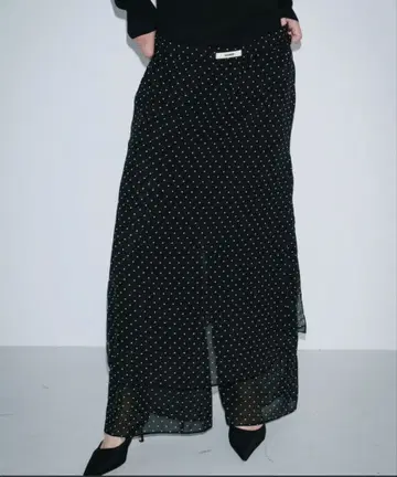 HANNE 시어 도트 레이어드 팬츠