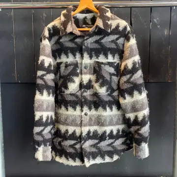 ZARA 기하학 패턴 플리스 자켓 XL