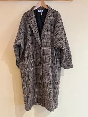 한국 오버 사이즈 체크 코트