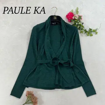 J952 미사용 새상품 M 폴카 리본 가디건 그린 여성용