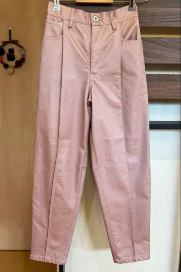[ 컨디션 최상 ] AMERI 인조 가죽 팬츠 핑크 골드 S 상당