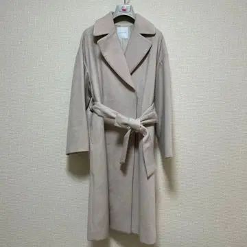 ESTNATION 베이지 롱 코트 벨트 포함