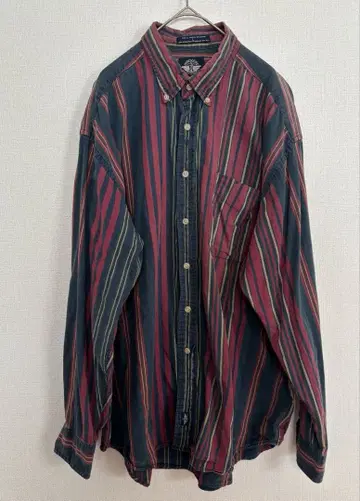 정통 90s Dockers 버튼 다운 긴팔 스트라이프 셔츠 사이즈 L