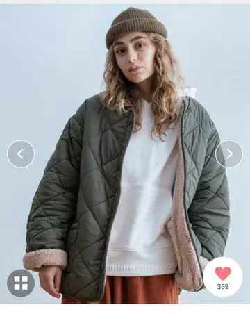 유니버설 스타일 웨어 리버서블 라이너 코트 M 카키