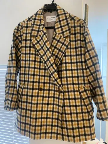 투모로우랜드 체크 무늬 더블 브레스트 테일러드 자켓