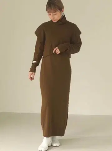 Todayful 레이어드 니트 드레스 모카