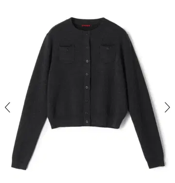 CABaN 코튼 캐시미어 크루넥 가디건 차콜 그레이