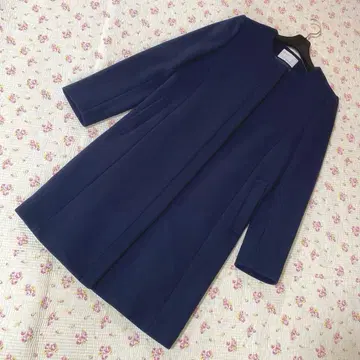 이에나 36 노카라 롱 코트 울 혼방 소재 다크 네이비 네이비 DMW