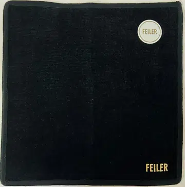 유니 로고 자수 블랙 손수건 페이러 무지 블랙 기프트 금실