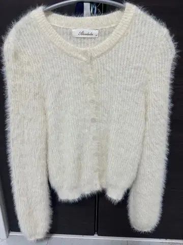 화이트 퍼(Fur) 스타일 가디건 여성용