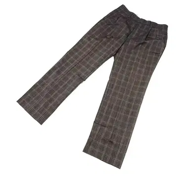 카페 그레이 계열 체크 무늬 슬랙스 캐주얼 포켓