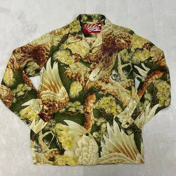 새상품급 HOUSTON 하와이안 셔츠 자연 패턴 반팔