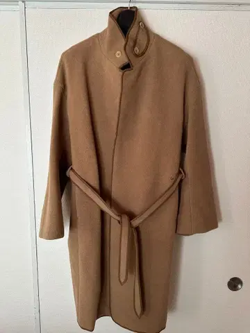 45rpm 베이지 울 코트 허리 벨트 포함