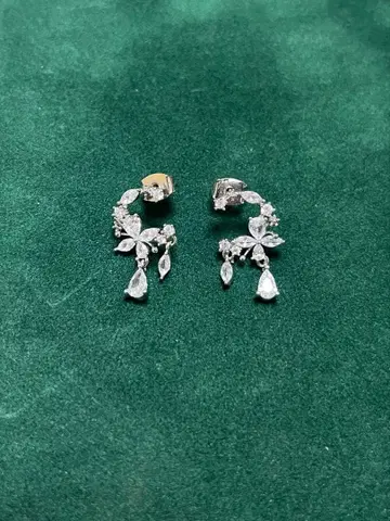 크리스탈 장식 silver925 귀걸이