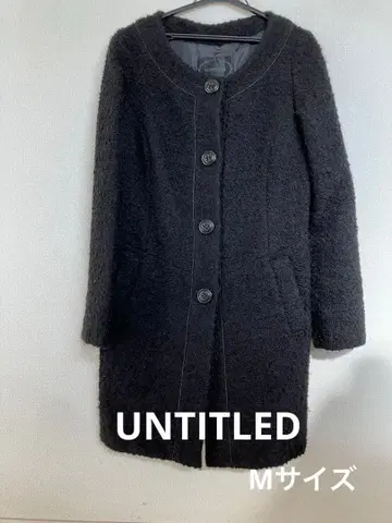 UNTITLED 언타이틀 노카라 코트 알파카 혼방 울 블랙 M