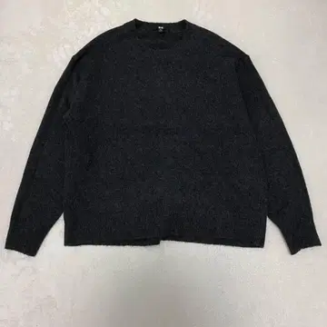 새상품급 UNIQLO 유니클로 울 니트 스웨터 블랙 리브 소매 XL