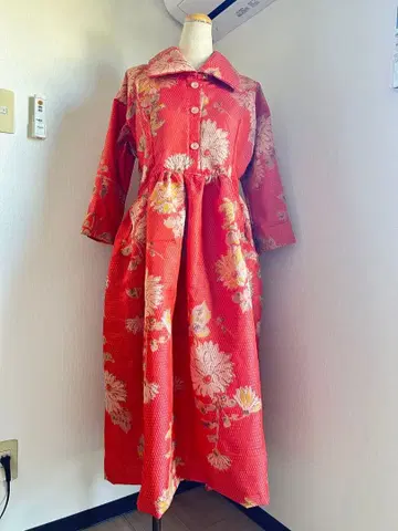 기모노 리메이크 빅 옷깃 원피스