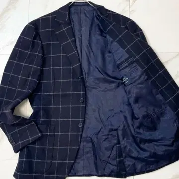 [컨디션 최상] 쉽스 링 재킷 테일러드 재킷 체크 네이비