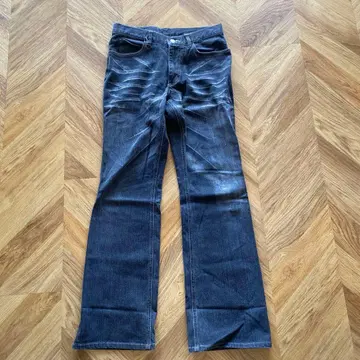 Y2K Japanese Label 시크 스타일 블랙 데님 부츠컷 히게