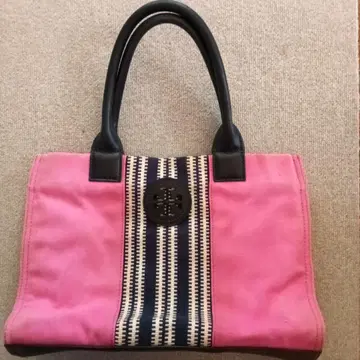 핑크 스트라이프 토트백