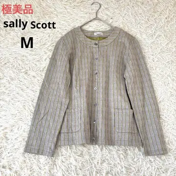 컨디션 최상 샐리 스콧 노카라 자켓풍 가디건 스트라이프 M