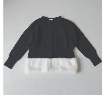 OBLI 퍼 니트 가디건