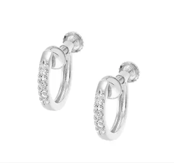 새상품급 츠츠미 K10 화이트 골드 다이아몬드 귀찌