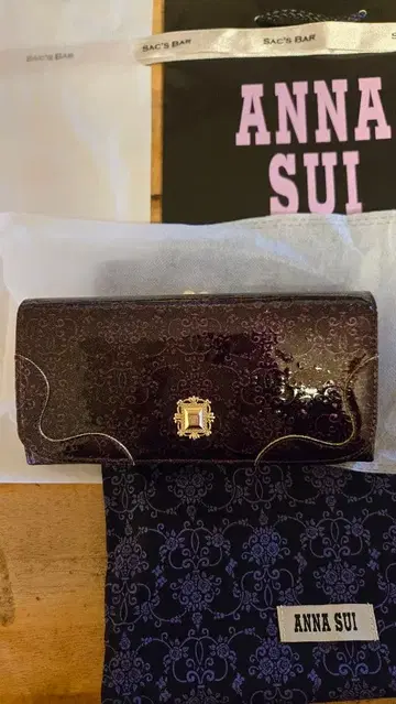 ANNA SUI 퍼플 장지갑 310491 316901 가마구치