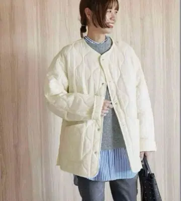 저널 스탠다드 relume 아이보리 퀼팅 자켓