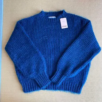 택 포함 새상품 라메 페더 얀 볼륨 니트