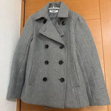 그레이 더블 브레스트 피 코트 내추럴 뷰티 베이직 S 사이즈