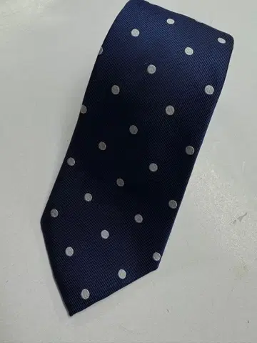 HILTON 네이비 도트 무늬 넥타이 일본제 실크 100%