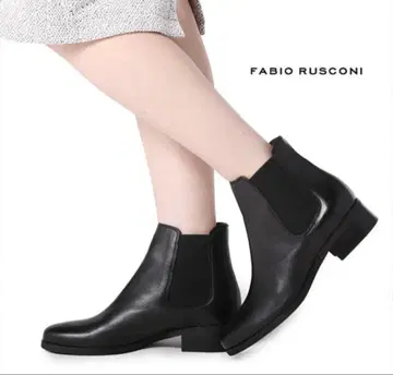 FABIO RUSCONI 블랙 사이드 고어 숏부츠