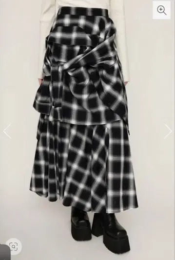 SLY PLAID LAYERED 롱 스커트