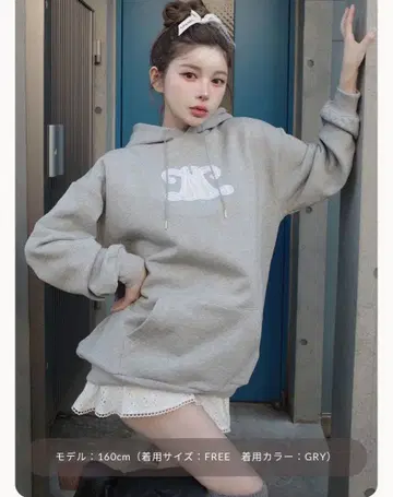 Darich 다리치 레이스업 아플리케 로고 후디