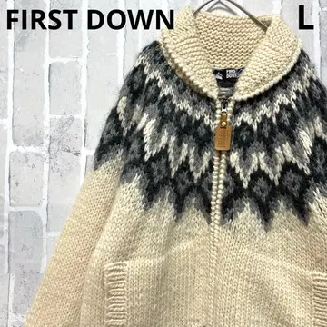 퍼스트 다운 코위찬 니트 스웨터 노르딕 L 울 마크