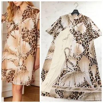 최근 새상품급 LEONARD 레오나르 칸칸 벨트 포함 원피스 42