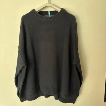 mizuiroind 오버 사이즈 블랙 니트 스웨터 울 긴팔