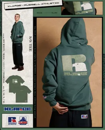 XLARGE x RUSSELL ATHLETIC 지퍼 후드티
