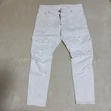 DSQUARED2 화이트 데님 46 데미지 가공 화이트 데님 남성용