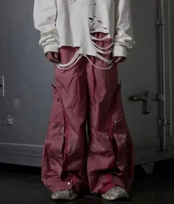 grancy 핑크 와이드 팬츠