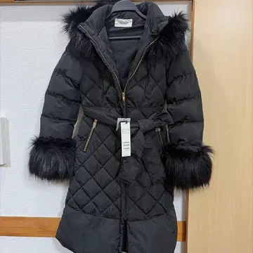 ROYAL PARTY 퍼 트리밍 롱 코트 F 사이즈 블랙